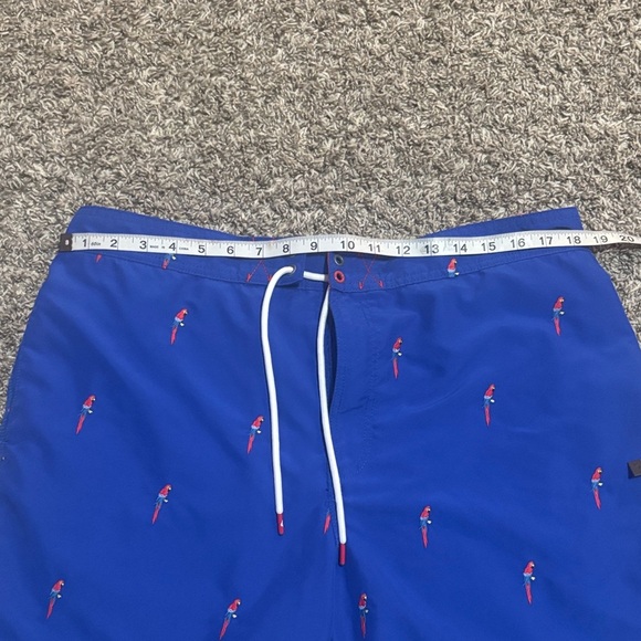 Blue Parrot Print Swim Shorts - Picture 4 of 9